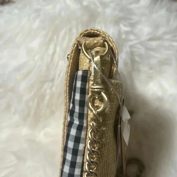 Abbie & Emmie Small Straw Crossbody Gingham Handle Tote - Picture 8 of 8